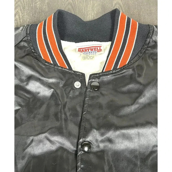 Vintage Rickwood Lumberjacks Satin Jacket Black & Orange Men's Large 42 44 USA - Picture 5 of 15